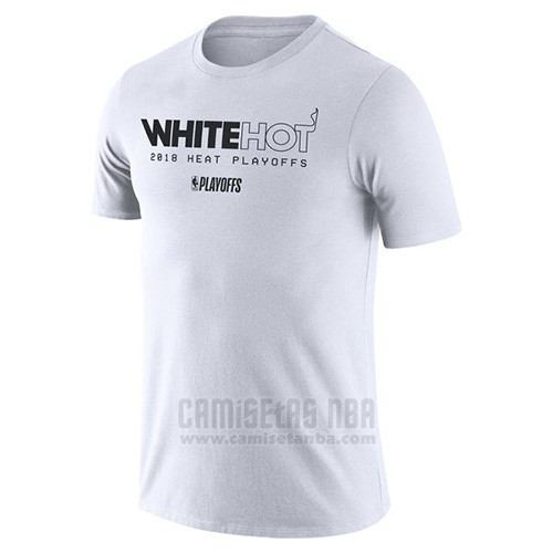 Camiseta Manga Corta Miami Heat Blanco
